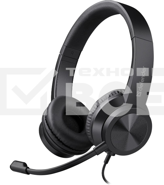 Гарнитура проводная Defender Tune 150 (черная, провод 1.8 м) (63151)