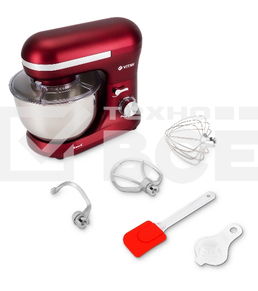 Миксер планетарный Vitek VT-PM0111 1500Вт вишневый