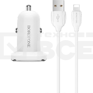 Автомобильная зарядка в прикуриватель BOROFONE (6931474708656) BZ12 белый
