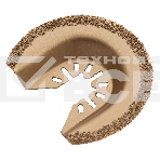 Насадка для МФИ Denzel режущая полукруг., HM, по плитке и дереву, 65 мм, фото 1