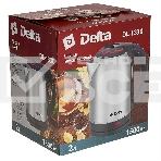 Чайник электрический Delta DL-1330 нерж с красным, фото 1