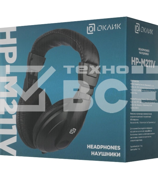 Проводные наушники Oklick HP-M211V черный, полноразмерные, Jack 3.5 мм