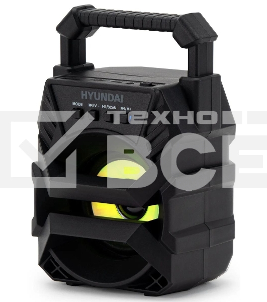 Колонка портативная Hyundai H-PS1000 черный 9 Вт 1.0 BT/USB 10м 500mAh