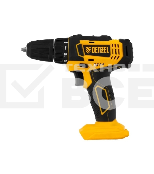 Дрель-шуруповерт Denzel CDL-18-0, Аккумуляторная, 18В, Без АКБ и ЗУ