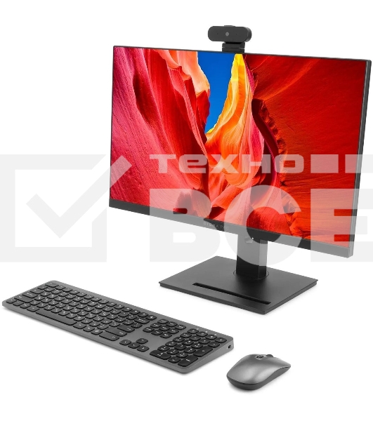 Моноблок Digma Pro Vision 23.8' Full HD i3 1215U (1.2) 8Gb SSD 256Gb UHDG CR Windows 11 Pro Eth WiFi BT 90W клавиатура мышь Cam черный 1920x1080