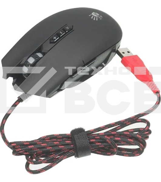 Мышь проводная A4Tech Bloody Q80 черный, 3200 dpi, USB, кнопки - 8