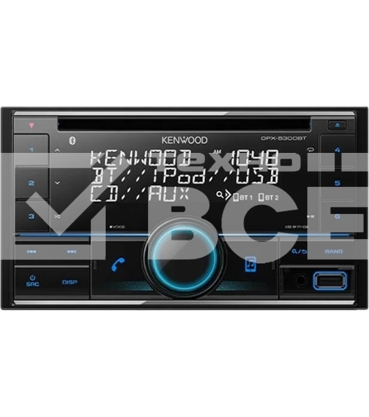 Автомагнитола Kenwood DPX-5300BT, 2 DIN, CD, Bluetooth, USB Type-A, AUX