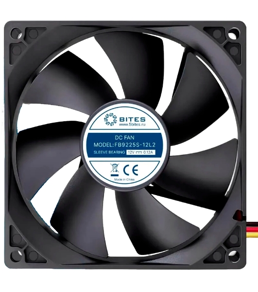 Вентилятор для корпуса 5bites FB9225S-12L2 92X25 / SLEEVE / 1800RPM / 2P