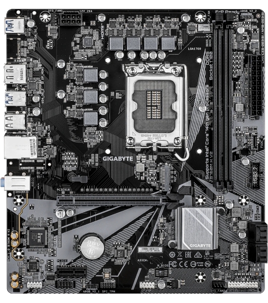 Материнская плата Gigabyte B760M-H V2, LGA 1700, Intel B760, 2xDDR5, 4xSATA, 1xM.2, 1xPCIe 4.0 x16, 1xPCIe x1, 1xHDMI, 1xDP, 1x1Gb LAN, 3xUSB-A 5Gbps, 4xUSB-A 2.0, 3x3.5 мм, 7.1, mATX
