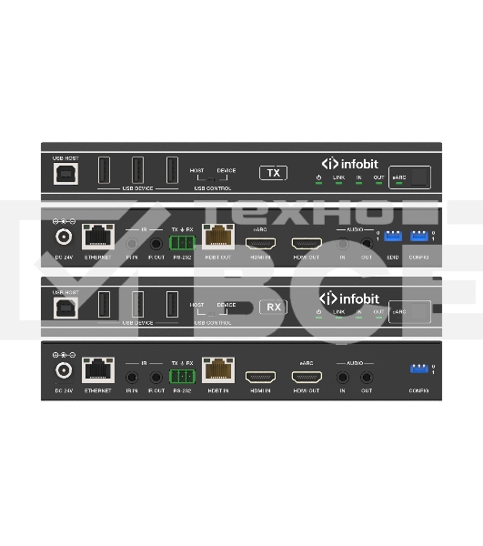 Удлинитель сигнала HDMI, USB Infobit iTrans E90U8K разрешение 8К/30, USB 2.0 до 90 метров, eARC