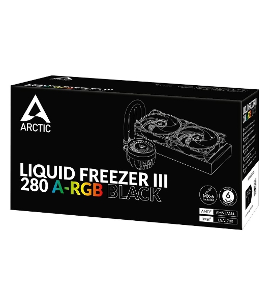 Жидкостная система охлаждения Arctic Liquid Freezer III 280 A-RGB черный, 140 мм, алюминий, 2800 об/мин, 30 дБ, 4 pin, 320 Вт