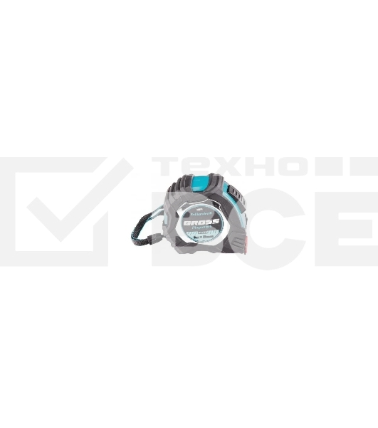 Рулетка Magnetisch, 5м х 19мм, обрезин. корпус,автоматич. фиксация, нейлон. покр.,магн.зацеп Gross
