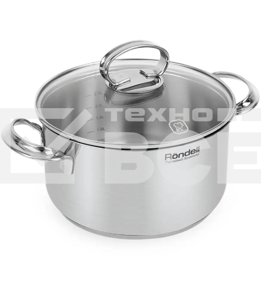 Кастрюля Rondell Zart RDS-1226, 3.1 л, 20 см, с крышкой, стальной