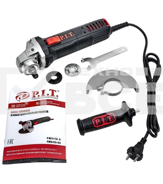 Угловая шлифовальная машина P.I.T. PWS115-C 800Вт 11000об/мин рез.шпин.:M14 d=115мм