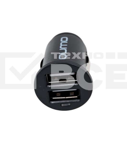 Автомобильное зарядное устройство Qumo Energy light (Charger 0034), 2USB, 2А, черный