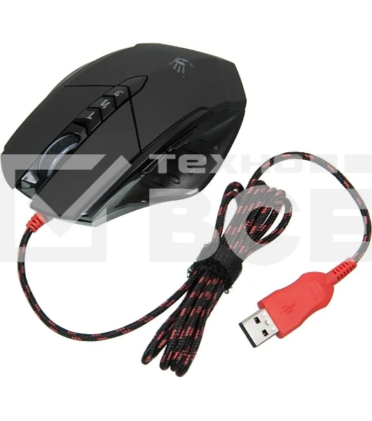 Мышь проводная A4Tech Bloody V7 черный, 3200 dpi, USB Type-A, кнопки - 8