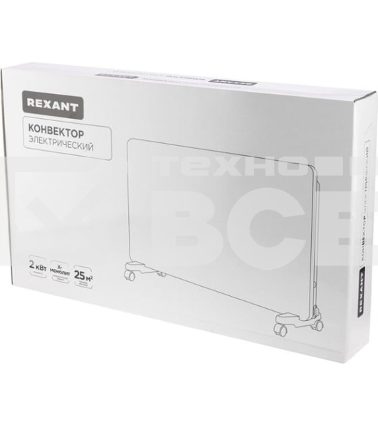 Конвектор Rexant 60-0097, белый, 1500 Вт, 20 м2, механический термостат