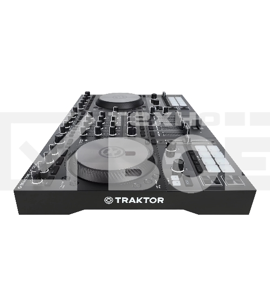 Контроллер DJ [25221] Native Instruments [Traktor Kontrol S4 Mk3] 4-х канальный, для Traktor Pro, 2 цветных дисплея, 16 RGB пэдов, 24бит/96кГц, 2 стерео phono/line входа, 2 стерео line выхода, 2 mic входа, 2 стерео выхода, 2 выхода на наушники, USB-хаб
