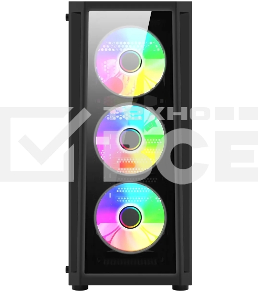 Компьютерный корпус Bloody BD-CC120F черный без БП ATX 8x120мм 1xUSB 2.0 1xUSB 3.0 audio bott PSU