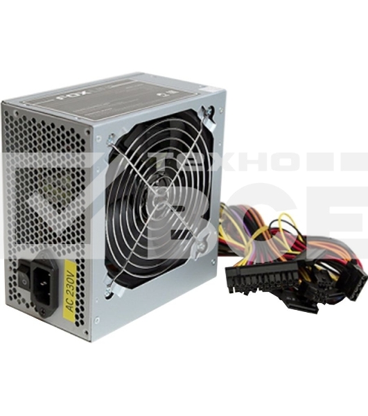 Блок питания Foxline FL550S 550W ATX PSU, 120FAN, 24 pin, 4 + 4 Pin (12V), 5*SATA, 2*4 pin molex, 1*FDD, 1*PCI-e(6 + 2 pin)