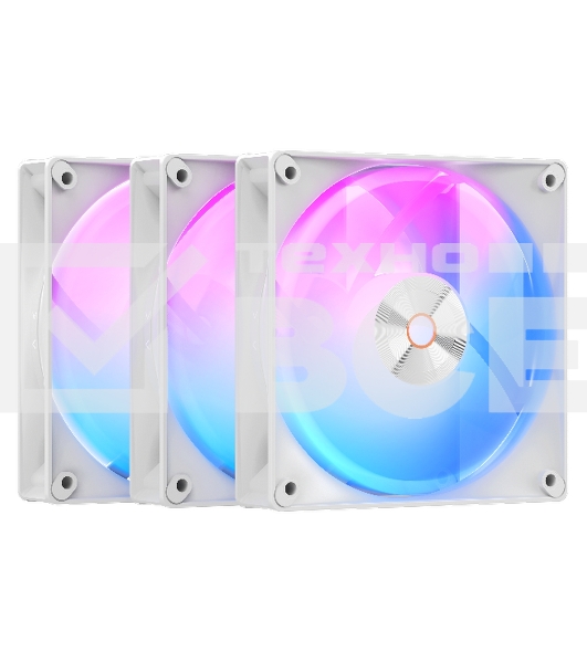 Вентилятор для корпуса Ocypus Delta F12 WH 3 IN 1, 120x120x25mm, 4-PIN PWM, 500-2000 RPM, 29 DBA MAX, HYDRO BEARING