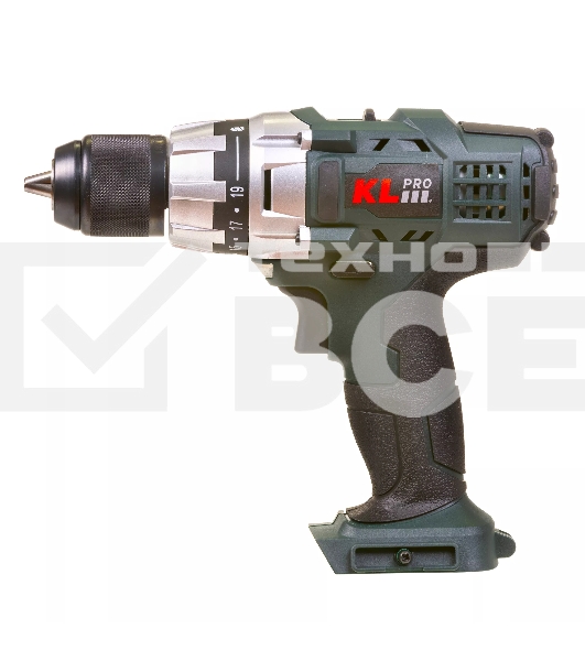 Профессиональный шуруповерт аккумуляторный Klpro KLNM18-00 (18В, без ЗУ и АКБ, 40Нм, 2 скорости, 20-ступений к/м, подсветка,в кейсе)