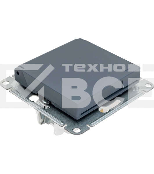 Механизм розетки 1-м СП AtlasDesign 16А IP20 с заземл. защ. шторки с крышкой грифель