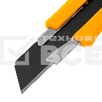 Нож Denzel 18 мм, сменное лезвие, SK4, метал. направляющая, нажимной фиксатор, фото3