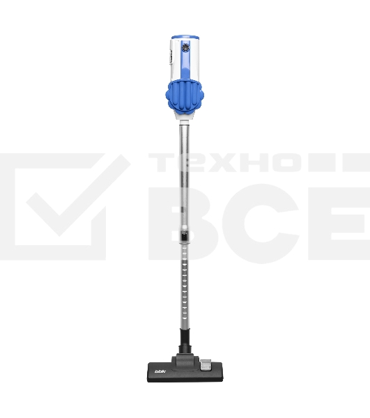 Пылесос вертикальный BBK BV2512 белый/синий, питание от сети, 100 Вт, уборка сухая, пылесборник 0.5 л
