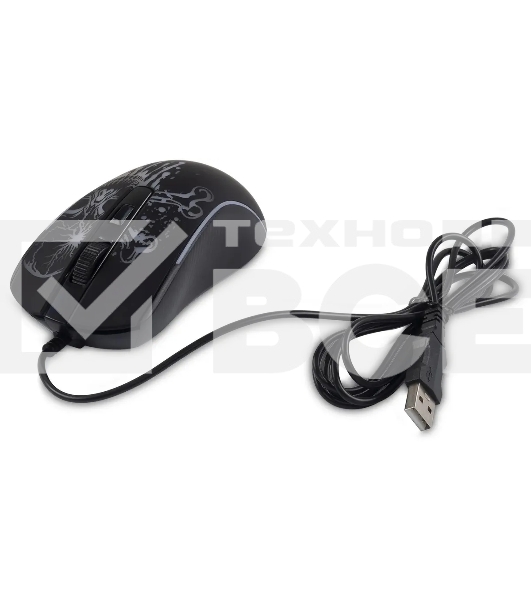 Мышь проводная Oklick 702G черный, 3600 dpi, USB, кнопки - 4