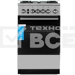 Плита газовая De Luxe 5040.40Г (кр) ЧР-010 серебристый, конфорок 4 шт, духовка 46 л, 50 см x 85 см x 50 см, фото 1