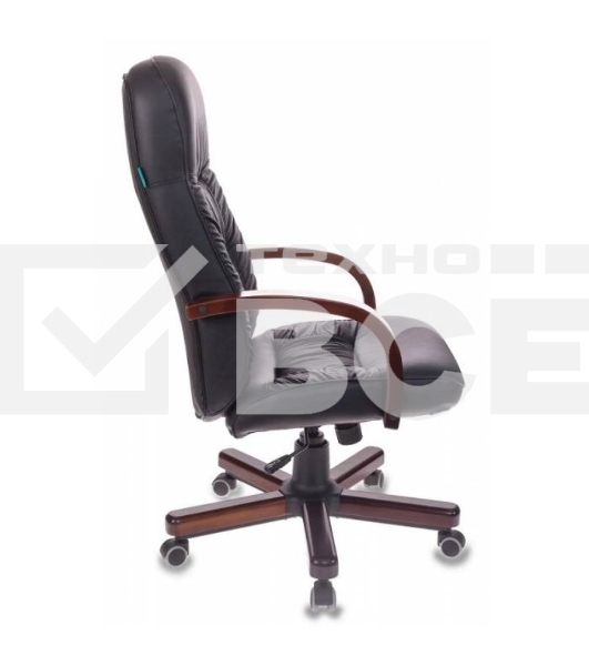 Кресло руководителя Бюрократ T-9908/WALNUT черный, кожа, крестовина металл