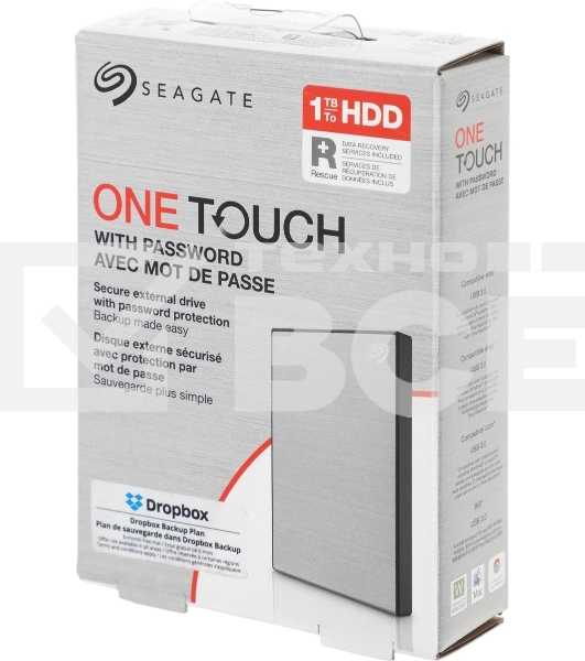 Жесткий диск Seagate One Touch STKY1000401 USB 3.0 1Tb 2.5' серебристый