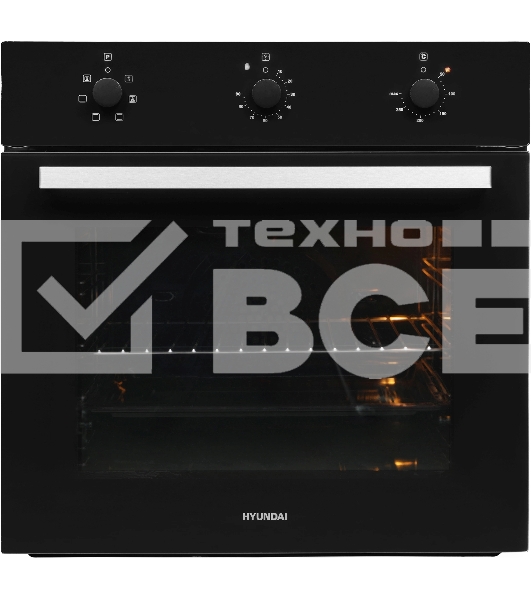 Духовой шкаф Электрический Hyundai HEO 6631 BG черное стекло