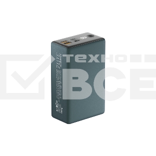 Портативный аккумулятор OLMIO QX-30, 30000mAh, 22.5W, QuickCharge3.0/PowerDelivery, LCD, темно-зеленый