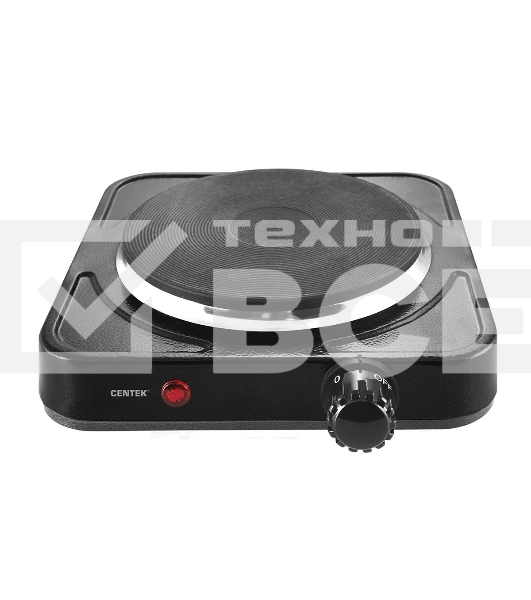 Плита настольная электрическая Centek CT-1506 черный, 1конф ЧУГУН 155мм, 1000Вт, индикатор работы