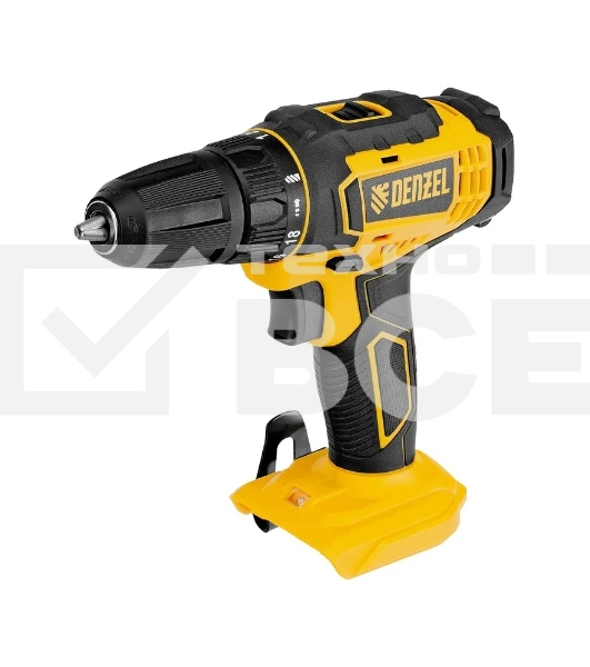 Дрель-шуруповерт Denzel CDL-18-0, Аккумуляторная, 18В, Без АКБ и ЗУ