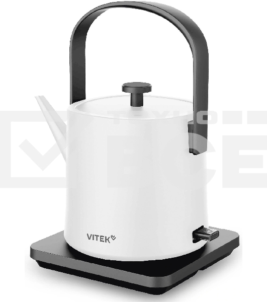 Чайник электрический Vitek VT-WK1001 0.8л. 1000Вт белый/черный корпус: металл