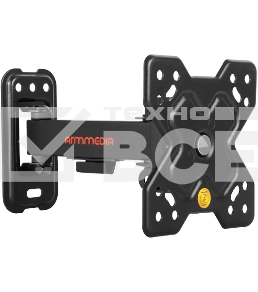 Кронштейн Arm media MARS-5 черный, 15 шт/уп. Кр. стал. настенный для TV 10'-32', max 25 кг, 4 ст св., нак. +5°-15°, пов. ±90° от ст. 62-194 мм. max VESA 100x100 мм.