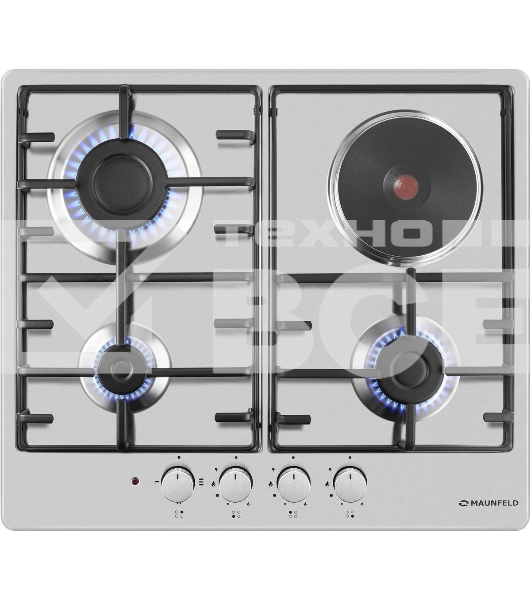 Комбинированная варочная панель (электрическая+газовая) Maunfeld EEHS.64.3CS/KG