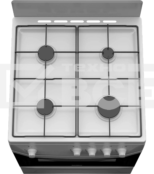 Плита газовая Darina C 1001 W белый/черный, конфорок 4 шт, духовка 50 л, 60 см x 85 см x 60 см