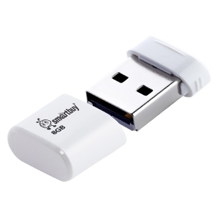 Флешка USB Smartbuy Lara white (SB8GBLara-W), 8Gb, USB 2.0, R/W 15/5, белый