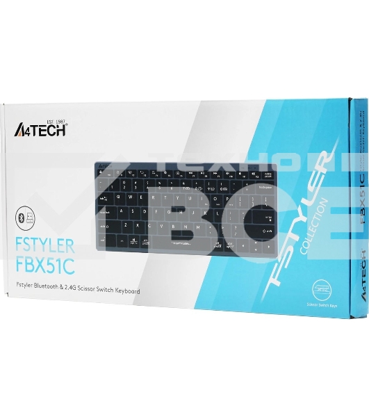 Клавиатура беспроводная A4Tech Fstyler FBX51C серый USB BT/Radio slim Multimedia