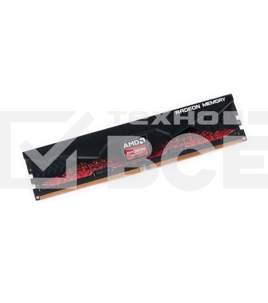 Оперативная память AMD Radeon R5, DDR5, 8GB (1x8GB), 5200MHz, CL40, с радиатором, красный/черный
