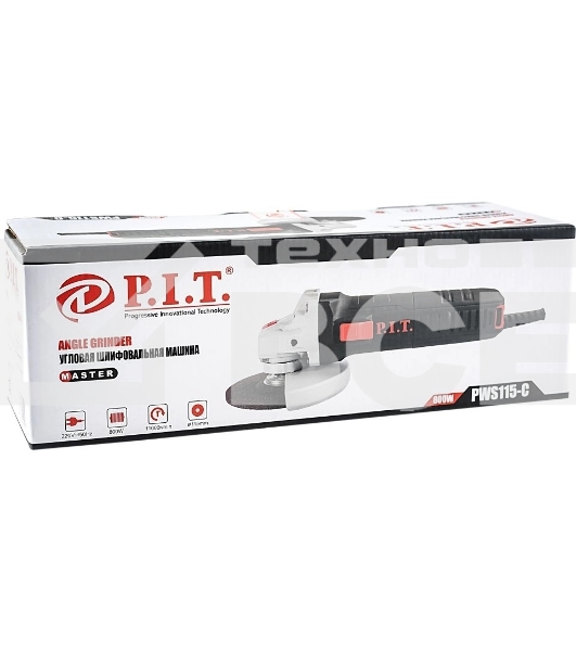 Угловая шлифовальная машина P.I.T. PWS115-C 800Вт 11000об/мин рез.шпин.:M14 d=115мм