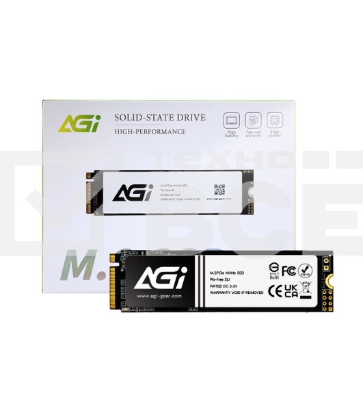 Накопитель SSD AGI AI198, 256Gb, PCIe 3.0 x4, M.2 2280, NVMe, R/W 1950/1200