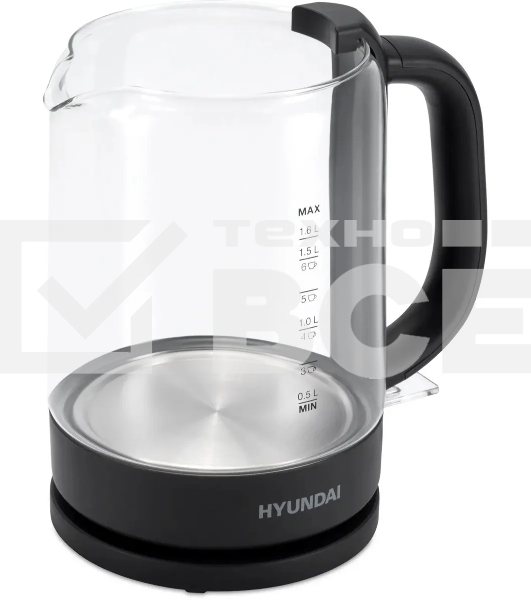 Чайник электрический Hyundai HYK-G3402 1.7л. 2200Вт серый/серебристый (корпус: стекло)