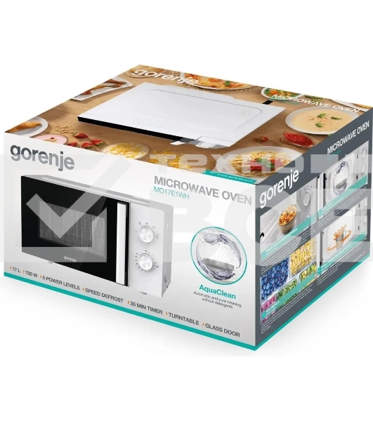 Микроволновая печь Gorenje MO17E1WH белый, 17 л, 700 Вт, переключатели - поворотный механизм