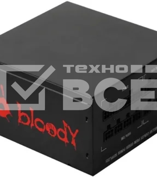 Блок питания Bloody BD-PS1000G, 1000Вт, 80 PLUS Gold, 140мм, модульный, черный