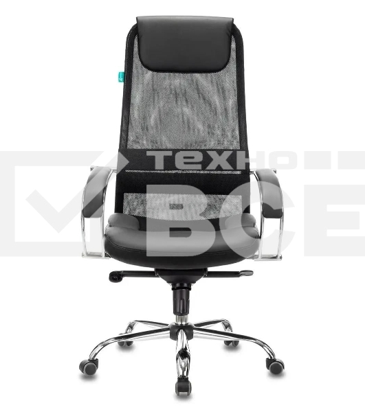 Кресло руководителя Бюрократ CH-609SL/BLACK TW-01 TW-11 черный, спинка сетка, искусст.кожа/ткань, крестовина хром